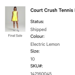 Lululemon tennis dress